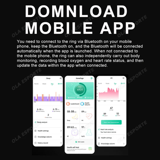 Smart Ring - Heart Rate Sleep Monitor IP68 Waterproof