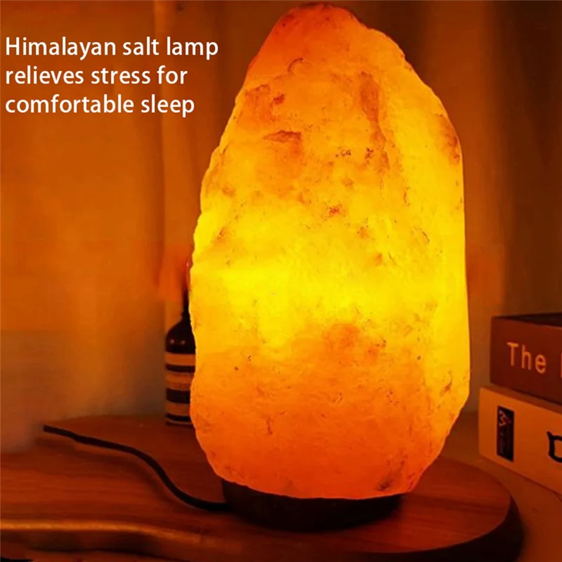 Himalayan Crystal Salt Lamp & Air Purifier - Natural Amber Glow Night Light