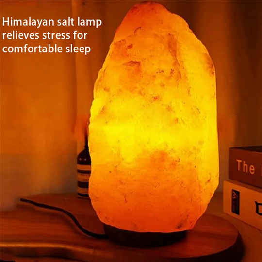 Himalayan Crystal Salt Lamp & Air Purifier - Natural Amber Glow Night Light