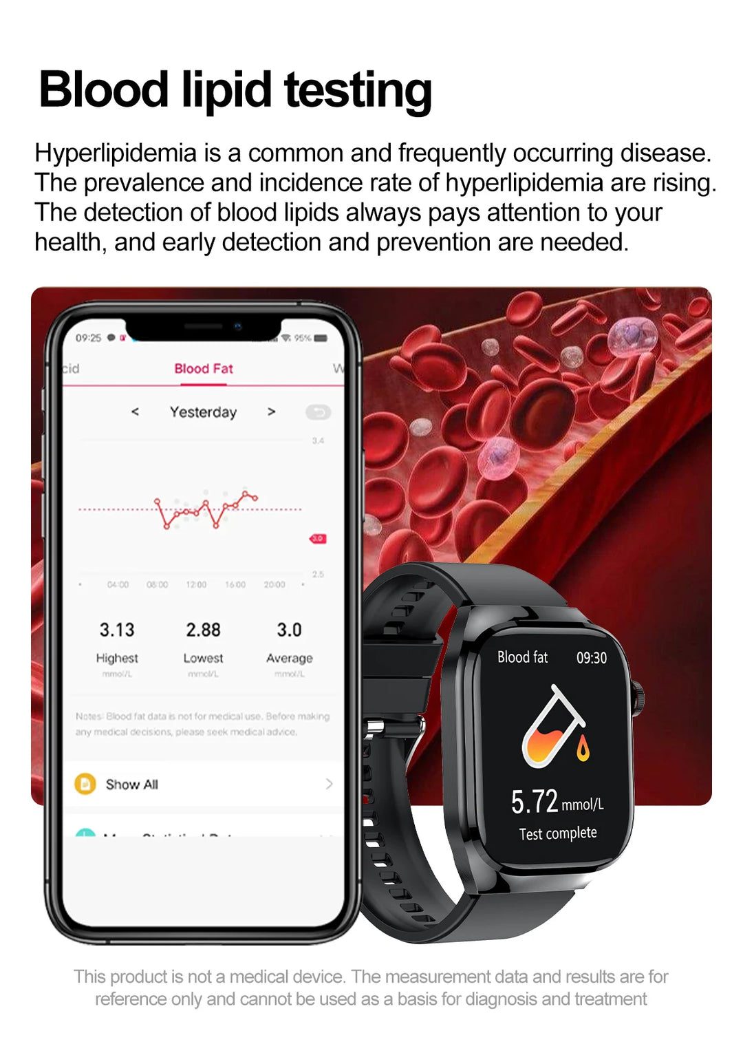 ECG+PPG Health Smartwatch - Heart Rate, Blood Pressure & BT Call Monitor