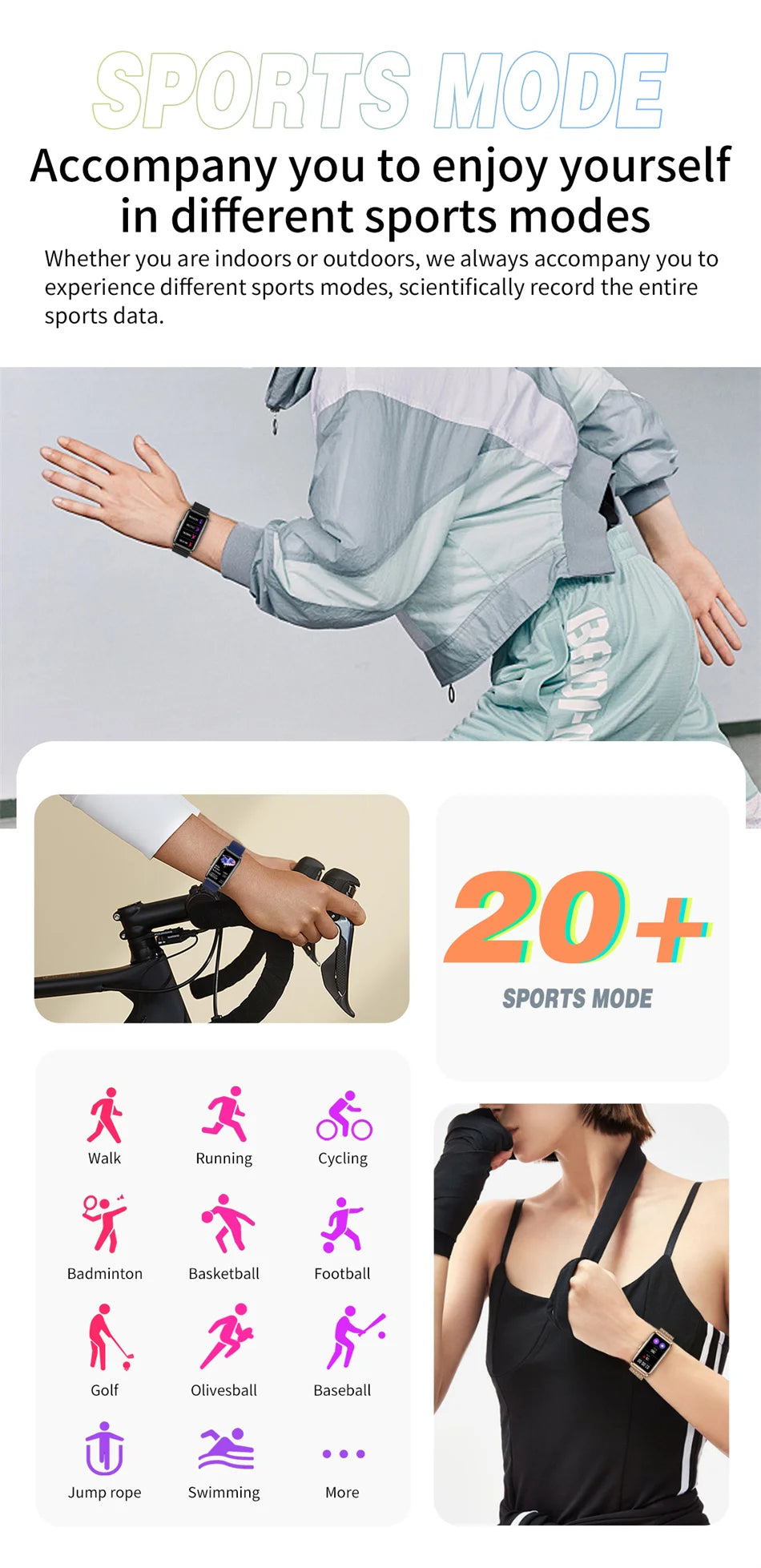 Smart Bracelet for Women - Waterproof Fitness Tracker Heart Rate Monitor