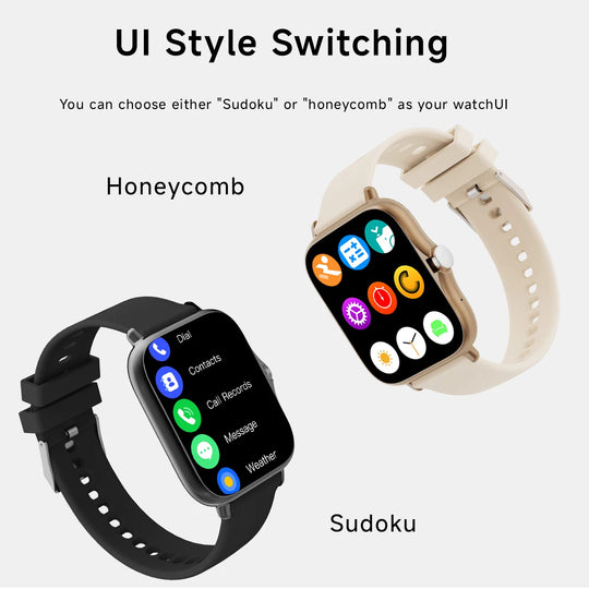 Square Sport Smartwatch - Heart Rate & Sleep Monitor with BT Call