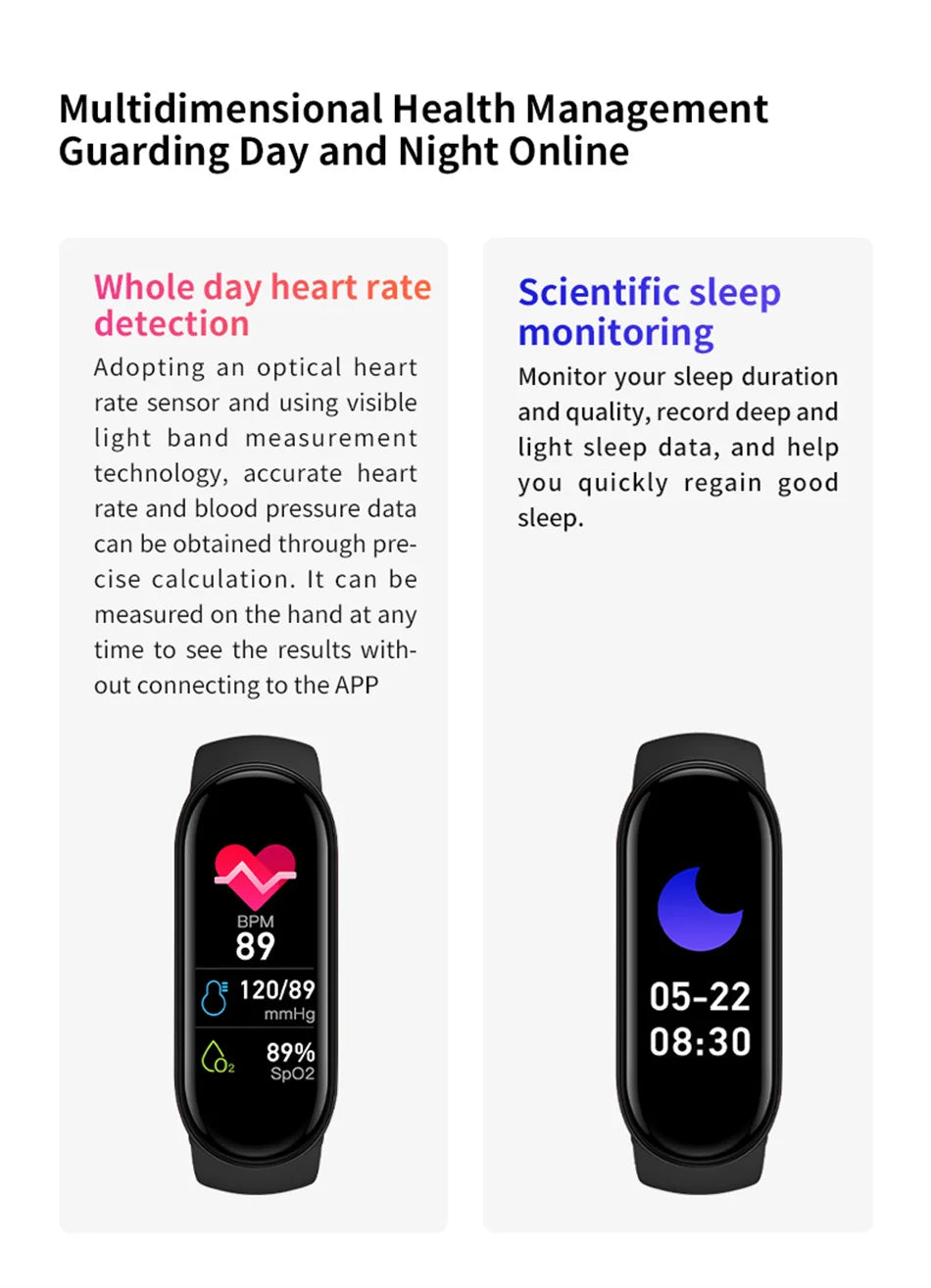 M8 Smart Watch - Fitness Tracker with Heart Rate Monitor for Android & iOS