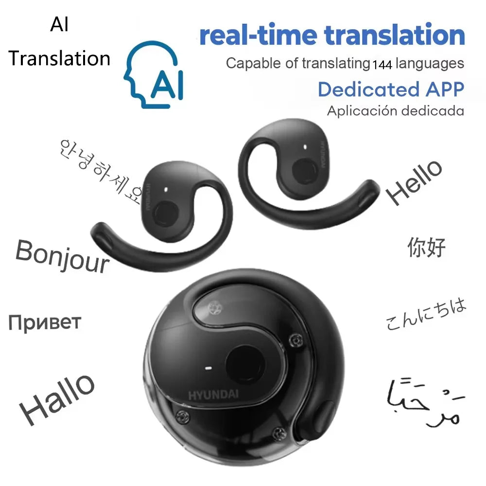 AI Translator Earbuds - Real-Time Translation Wireless Bluetooth Waterproof