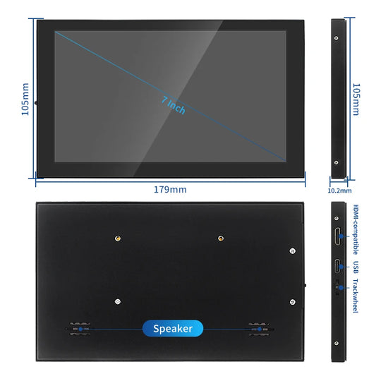 7 Inch IPS Touch Screen HDMI-compatible 1024*600 LCD for Raspberry Pi Windows PC Display with Holder Case Portable Monitor