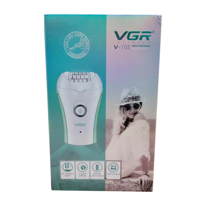 Women Electric Epilator - Wet & Dry, 32 Tweezers, 2 Speeds, USB Charging - for Face, Body, Legs & Bikini