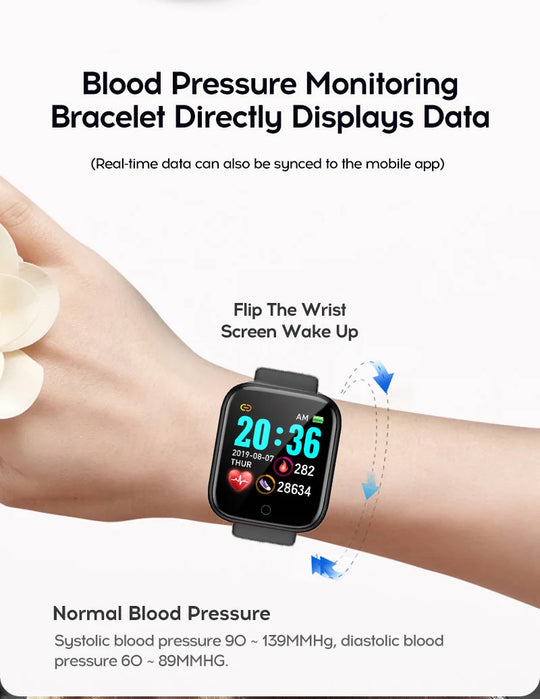 Smart Watch - Bluetooth Fitness Tracker Heart Rate Blood Pressure Monitor