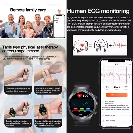 Smart Watch - Health Tracker Uric Acid Body Fat Bluetooth Call