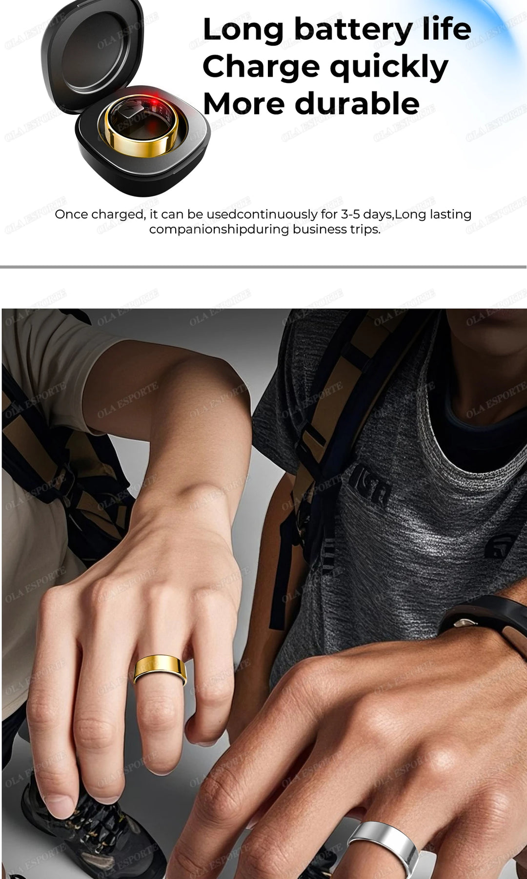 Smart Ring - Bluetooth Health Monitor Heart Rate Blood Oxygen Tracker
