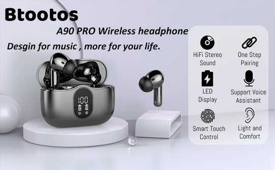 Wireless Earbuds Bluetooth 5.3 - 4 ENC Mics, 36H Playtime & LED Display
