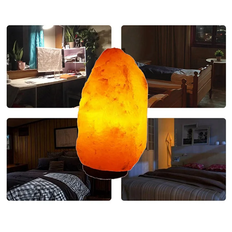 Himalayan Crystal Salt Lamp & Air Purifier - Natural Amber Glow Night Light