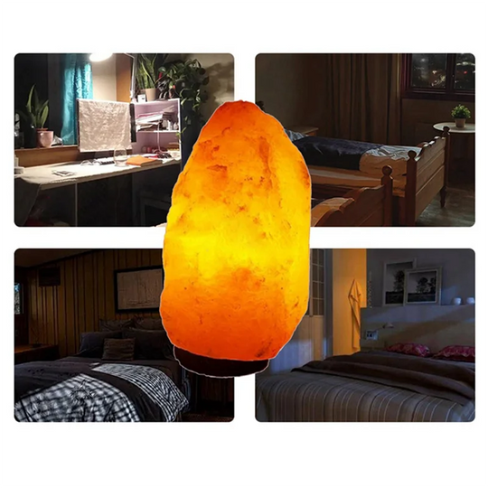 Himalayan Crystal Salt Lamp & Air Purifier - Natural Amber Glow Night Light