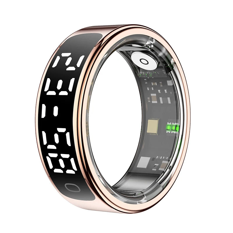 Smart Ring - LED Display Heart Rate Blood Oxygen Monitor Waterproof