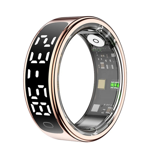 Smart Ring - LED Display Heart Rate Blood Oxygen Monitor Waterproof
