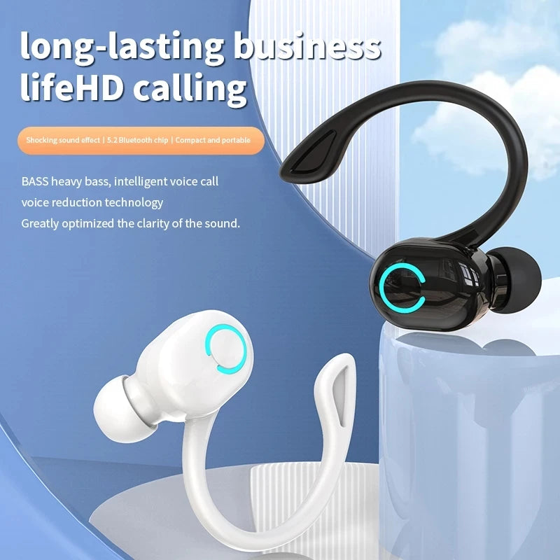 Wireless Bluetooth 5.0 Earphones - Single In-Ear Sports Headset with Mic & ANC