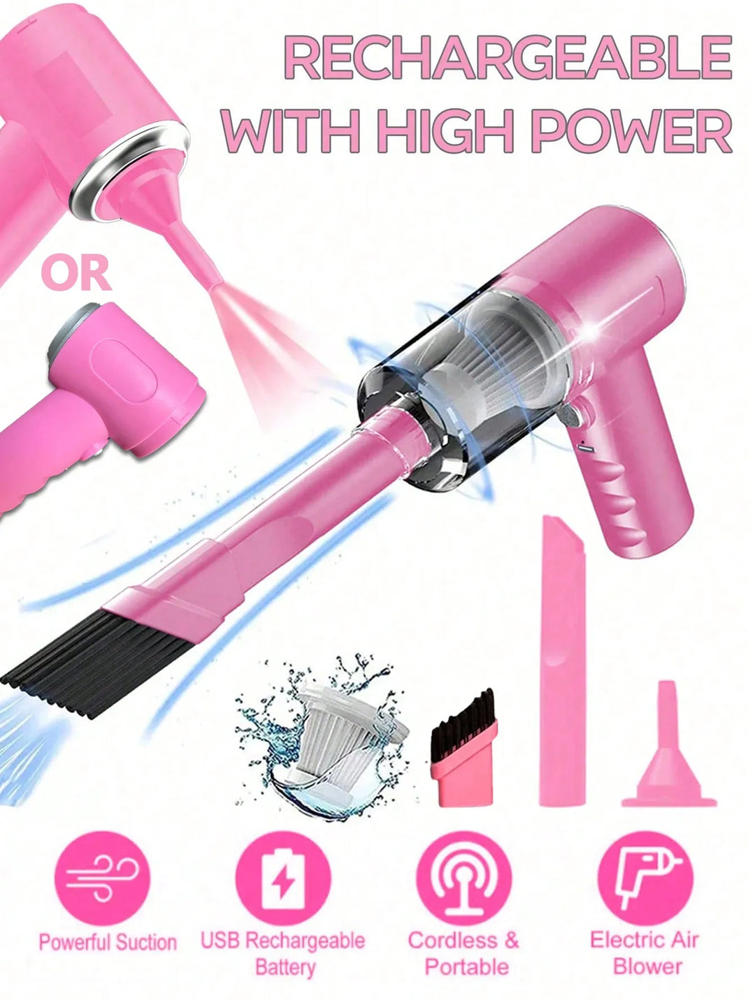 USB Vacuum Cleaner - Rechargeable Mini Car & Household Handheld Cleaner
