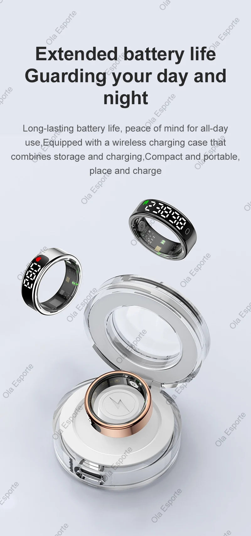 Smart Ring - 5ATM Waterproof with Heart Rate, Sleep & Health Monitoring