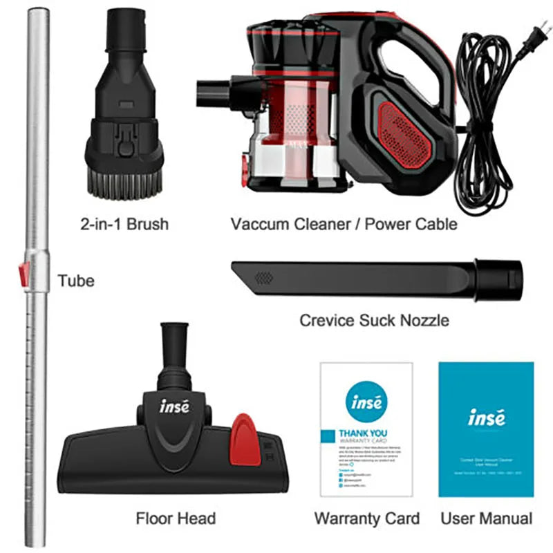 Corded Vacuum Cleaner - 18KPa 600W 4-in-1 Stick & Handheld for Home & Pet Hair