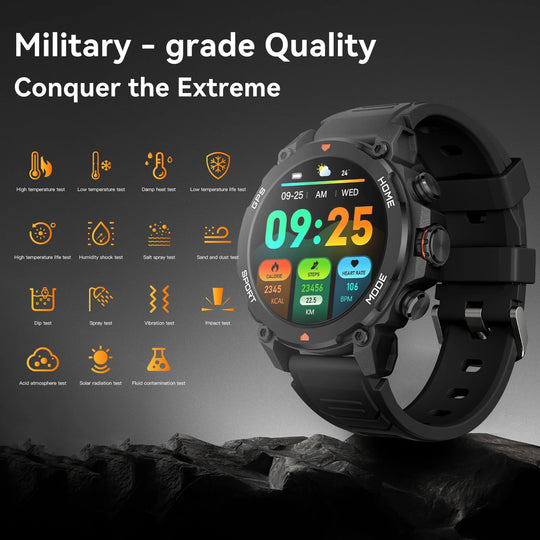 GPS Smartwatch - 1.43" AMOLED AI Sport Fitness Tracker with Bluetooth Call & Compass