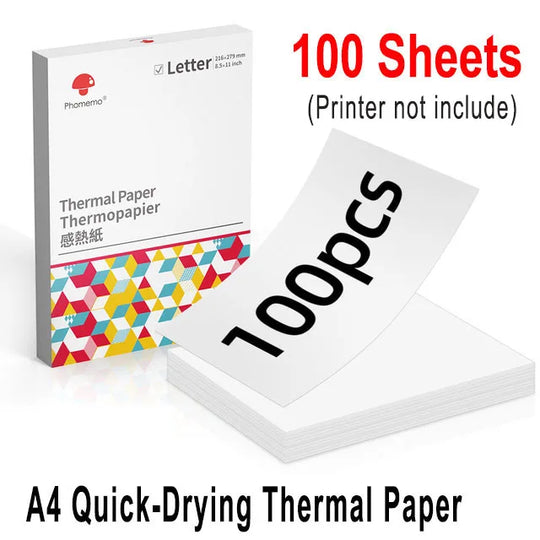 Portable Thermal Printer - Wireless A4 Bluetooth for Android, iOS & Laptop