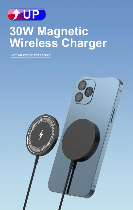 Magnetic iPhone Wireless Charger Pad USB  for 15 14 13 12 Pro Max Mini Fast Wireless Charging