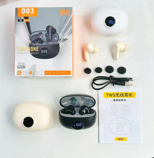 Wireless Earbuds - ANC ENC Noise Cancelling Subwoofer Headset