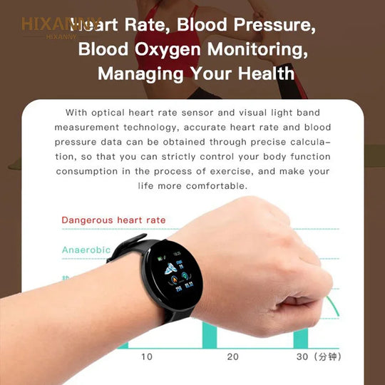 Smart Watch - Heart Rate Monitor Fitness Tracker Round Digital Watch