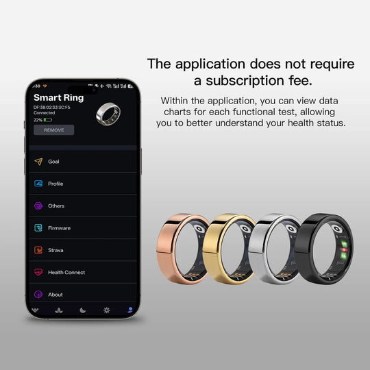 Smart Ring Fitness Tracker - Heart Rate Sleep Monitor with Charging Case