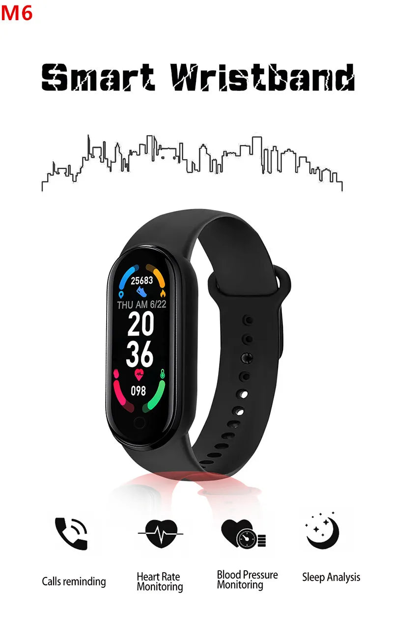 Smart Band Fitness Tracker - Heart Rate Blood Pressure Sport Bracelet for iOS