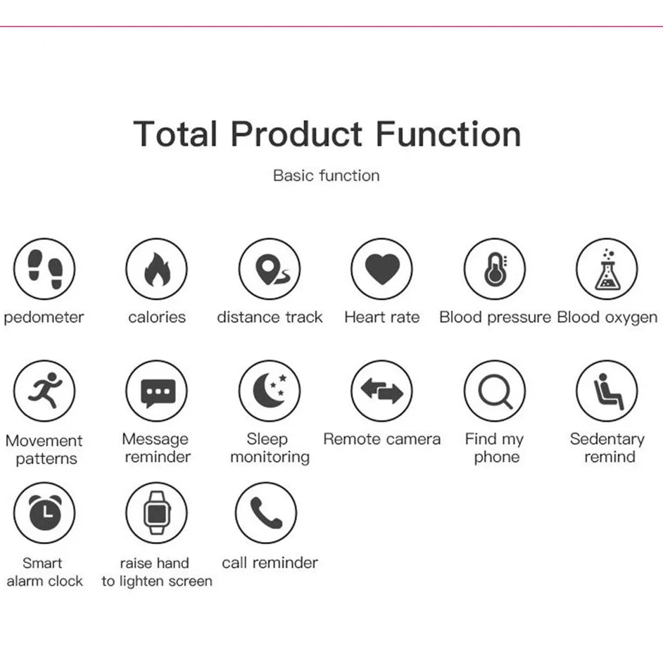 Smart Watch - Heart Rate Monitor Fitness Tracker Round Digital Watch