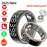 Smart Ring - LED Display Heart Rate Blood Oxygen Monitor Waterproof
