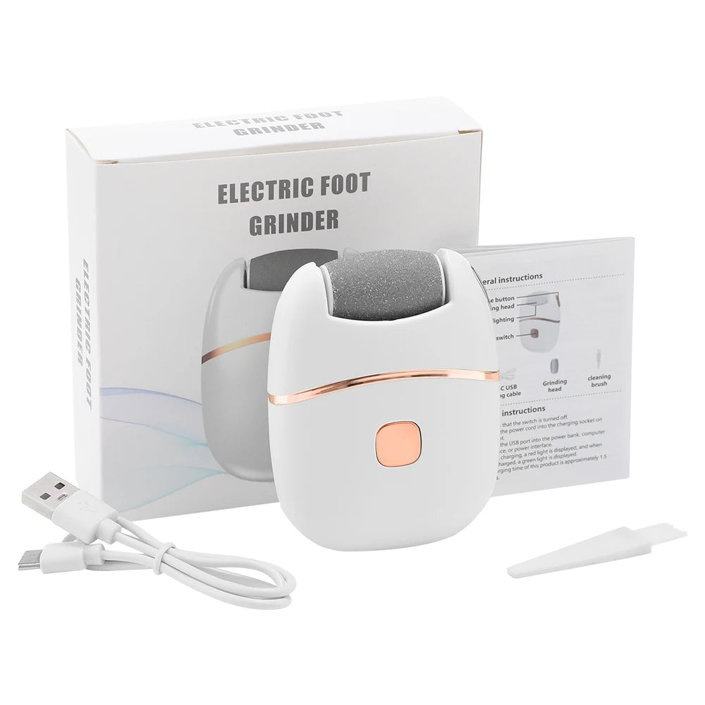 Electric Foot Callus Remover - Rechargeable Pedicure Tool, 2-Speed, LED Light, Diamond Grinding Head