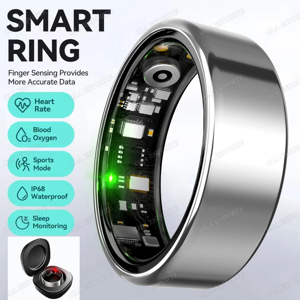 Smart Ring - Bluetooth Health Monitor Heart Rate Blood Oxygen Tracker