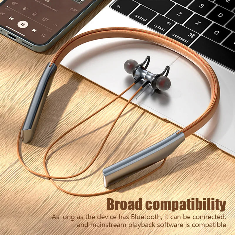 Magnetic Neckband Bluetooth Earphones - Wireless Sport Headset with Mic
