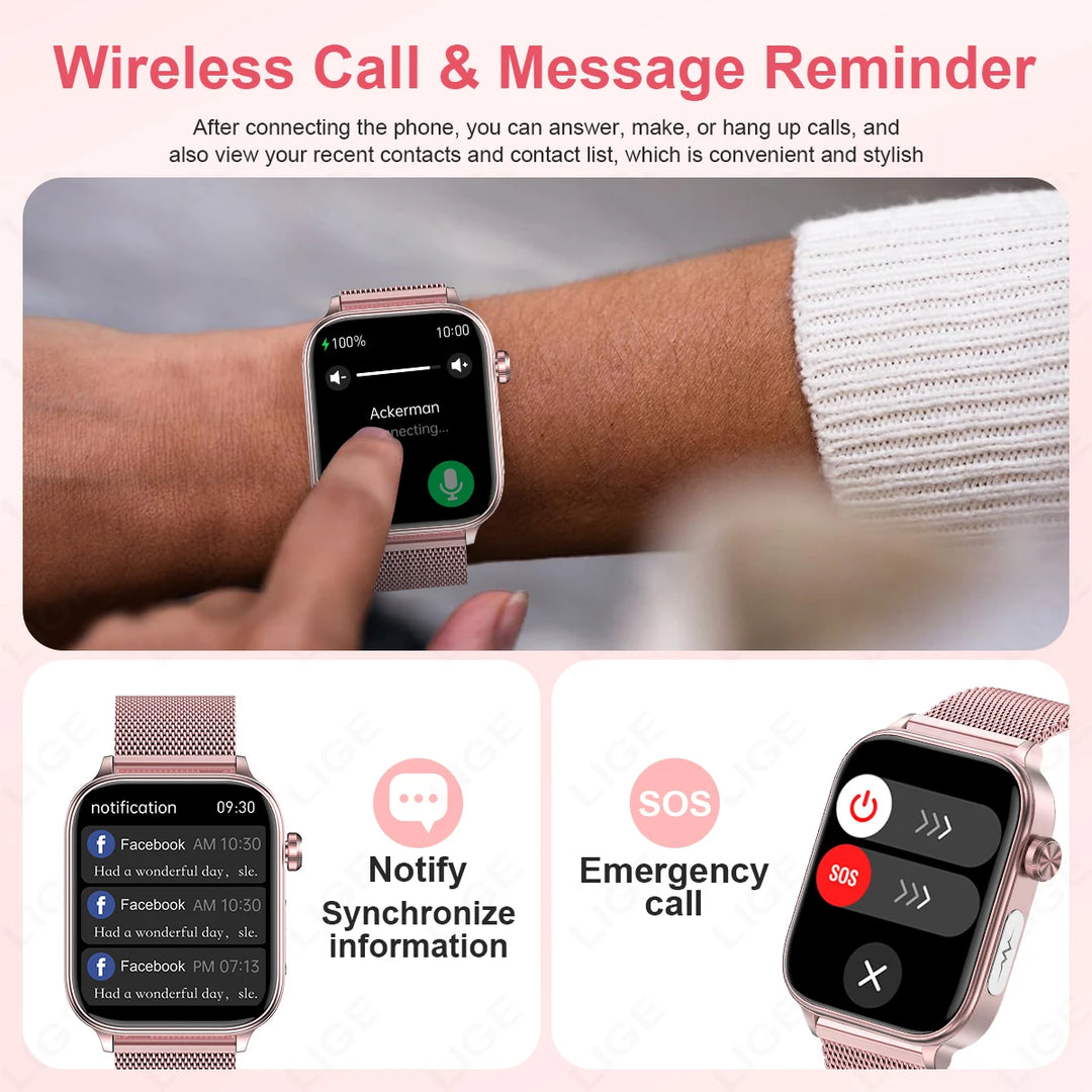 Smart Watch for Women - Heart Rate Health Tracker Menstrual Monitor