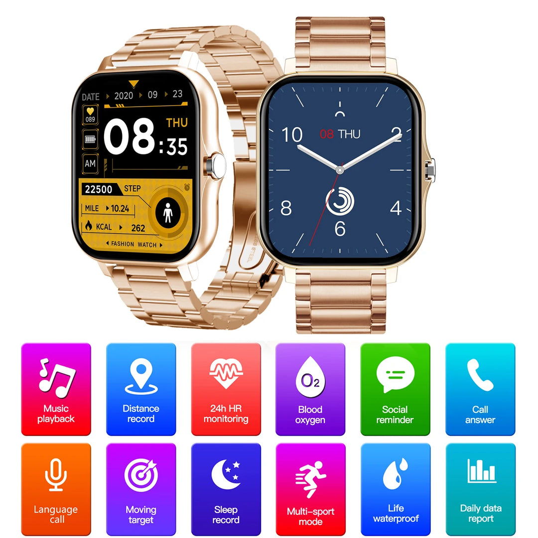 Smart Watch - AMOLED Bluetooth Call GPS NFC Waterproof Fitness Tracker