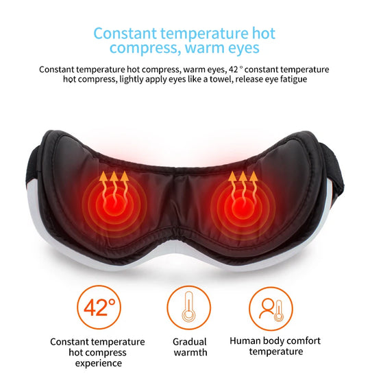 Eye Massager - Smart Airbag, Heat Compress, Vibration & Bluetooth Music - for Eye Fatigue Relief