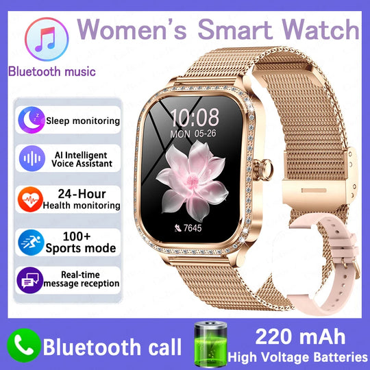 Luxury Smart Watch for Women - 1.75" HD Bluetooth Call Heart Rate Fitness Tracker