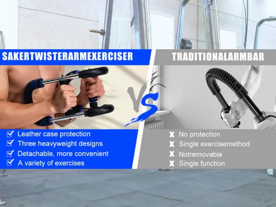 65*17.5cm Twister Arm Exerciser With Foam Handle 40-50kg Adjustable Chest Workout Bar Forearm Triceps Muscle Fitness Equipment