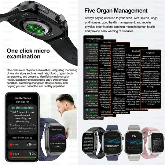 ECG+PPG Health Smartwatch - Heart Rate, Blood Pressure & BT Call Monitor