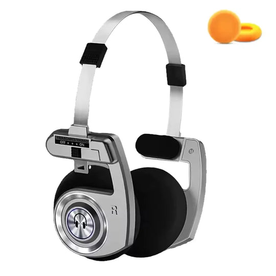 Wireless Retro Over-Ear Headphones - Bluetooth Foldable Noise Cancelling