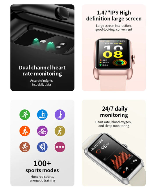 Fitness Tracker with Heart Rate & Sleep Monitor - Waterproof Smart Watch for Women & Men