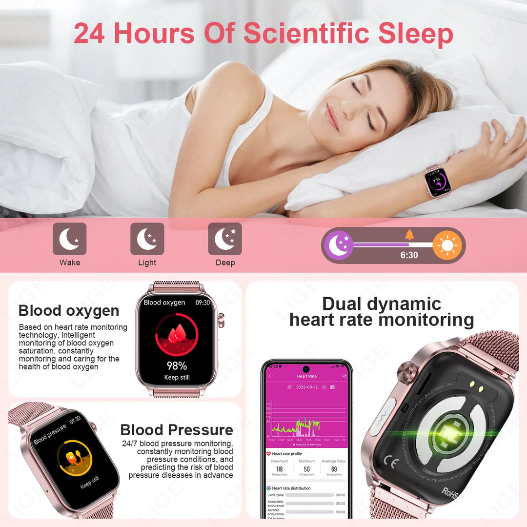 Smart Watch for Women - Heart Rate Health Tracker Menstrual Monitor