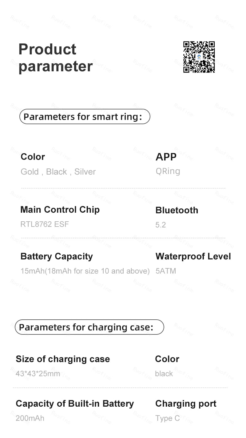 Smart Ring Fitness Tracker - Waterproof Health Monitor
