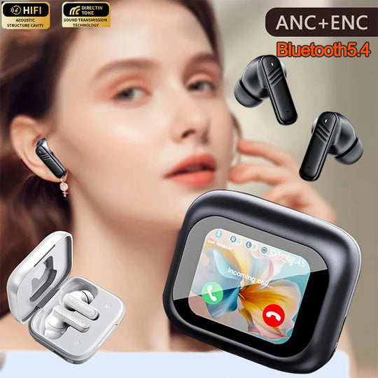 Wireless Earbuds - Touch Screen ANC ENC Noise Cancelling Bluetooth