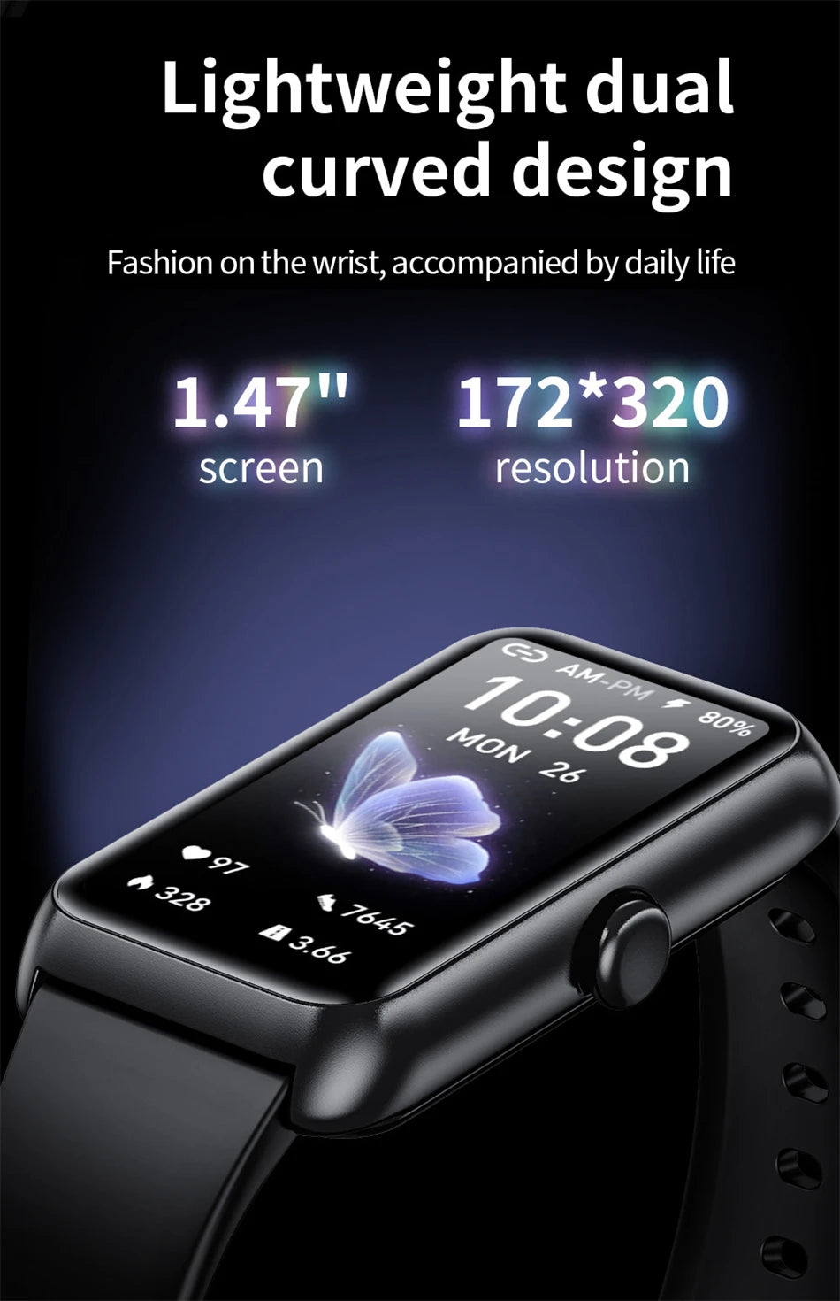 Fitness Tracker with Heart Rate & Sleep Monitor - Waterproof Smart Watch for Women & Men