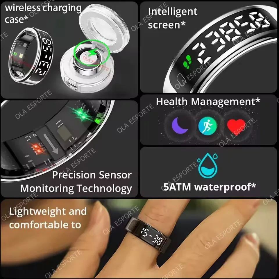 Smart Ring - 5ATM Waterproof with Heart Rate, Sleep & Health Monitoring