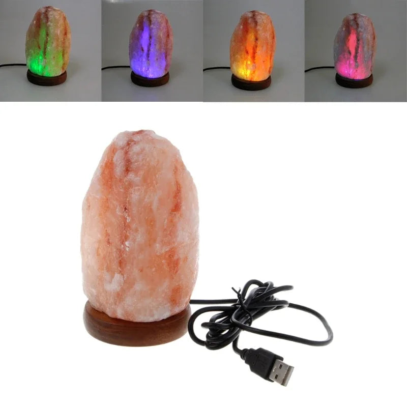 Himalayan Rock Salt Lamp - Natural Air Purifier Night Light for Home & Bedroom
