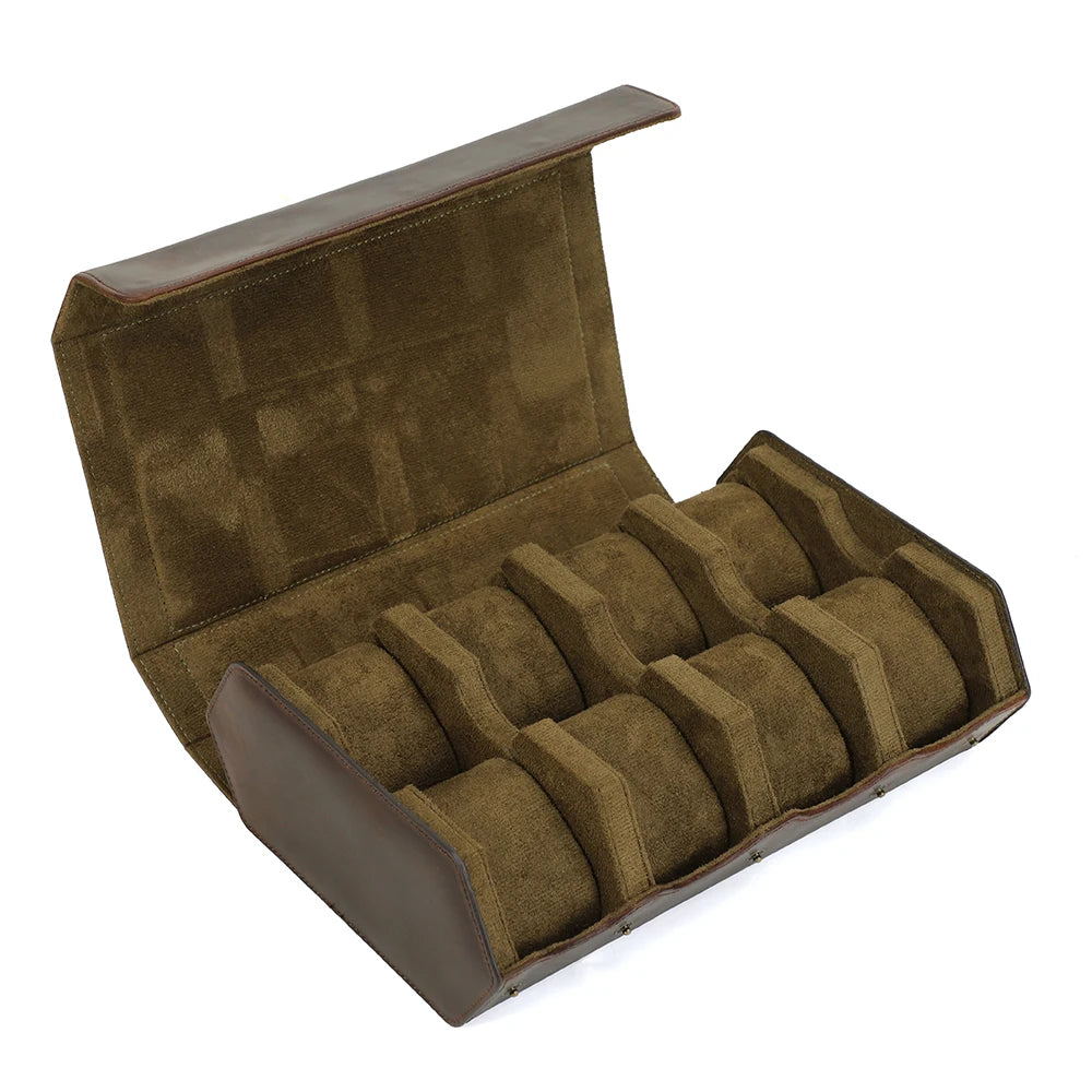 Leather Watch Roll Box - 1/2/3/4/6/8 Slots Travel Case & Display Holder - for Men & Women