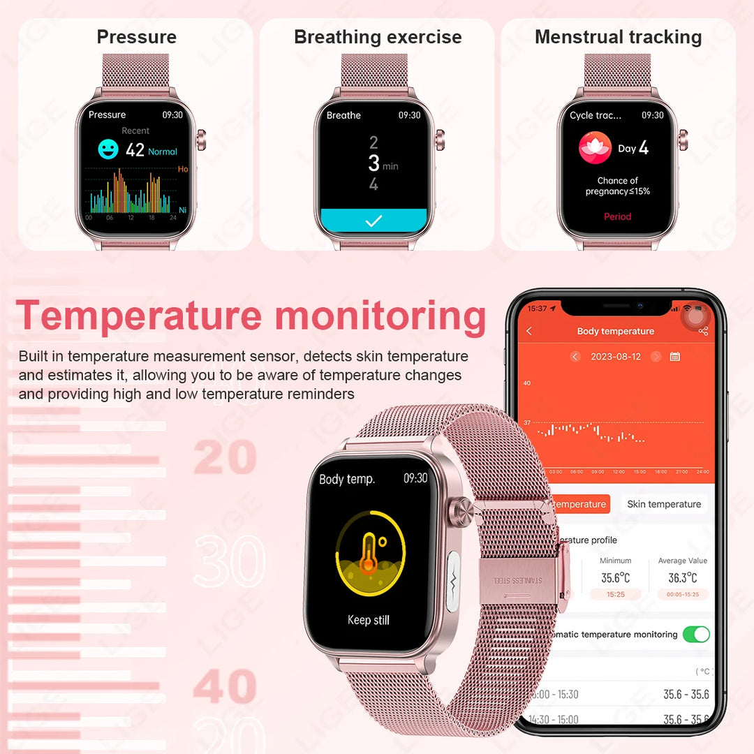 Smart Watch for Women - Heart Rate Health Tracker Menstrual Monitor